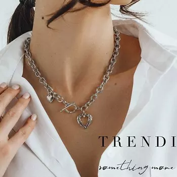 TRENDI Цепочка на шею женская с подвеской ангел под золото