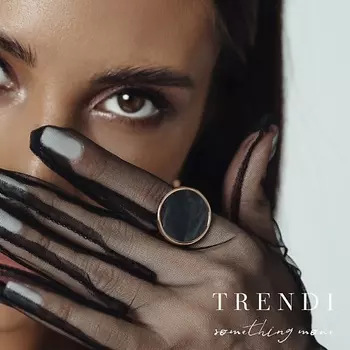 TRENDI Кольцо медальон графит под золото