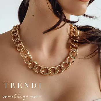 TRENDI Колье классическое унисекс цепочка на шею крупная под золото