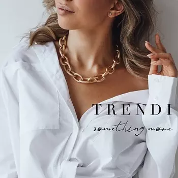 TRENDI Колье классическое женская цепочка на шею крупная звенья 1в1 под золото