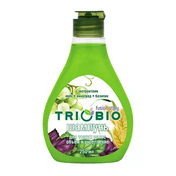 TRIOBIO Шампунь для тонких волос Объем и укрепление с экстрактами овса, базилика, винограда 250.0