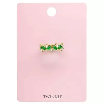 TWINKLE Кольцо GREEN CRYSTALS