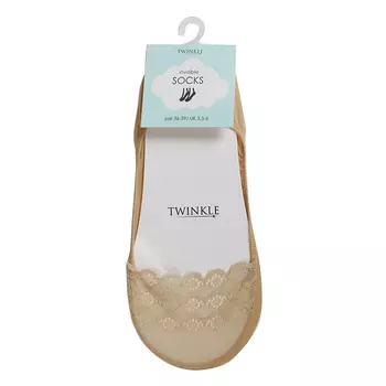 TWINKLE Кружевные следки TWINKLE, цвет: бежевый, форма 7