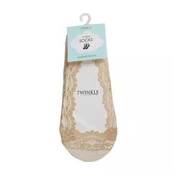 TWINKLE Кружевные следки TWINKLE, цвет: бежевый, форма 6