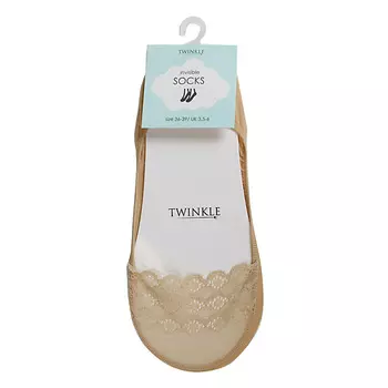 TWINKLE Кружевные следки TWINKLE, цвет: бежевый, форма 7