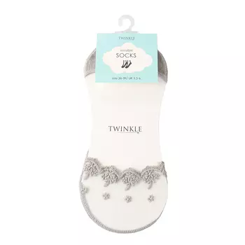 TWINKLE Кружевные следки TWINKLE, цвет: серый, форма 3