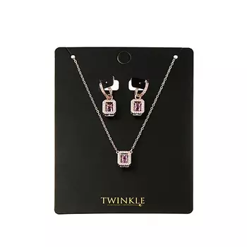 TWINKLE Набор: серьги и ожерелье Pink Dream