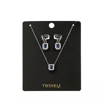 TWINKLE Набор: серьги и ожерелье Blue Dream