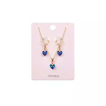 TWINKLE Набор серьги и подвеска Ocean Heart