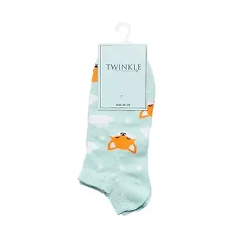 TWINKLE Носки женские, модель: FOX, цвет: голубой