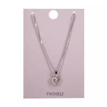 TWINKLE Подвеска с цепочкой Heart+Pearl