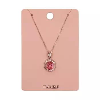 TWINKLE Подвеска с цепочкой Pink Stone