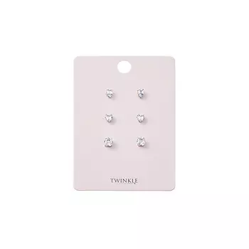 TWINKLE Серьги 3 пары Infinite Classic