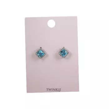 TWINKLE Серьги Light Blue Square