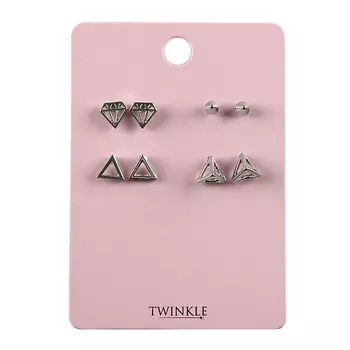 TWINKLE Серьги набор 3