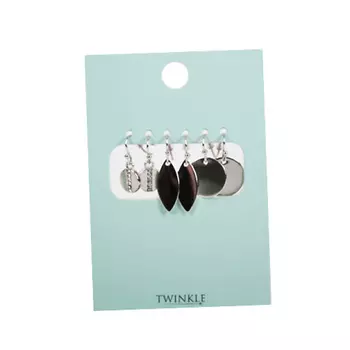 TWINKLE Серьги набор 3 пары Simple