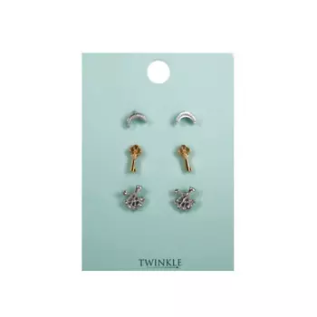 TWINKLE Серьги набор 3 пары Tree