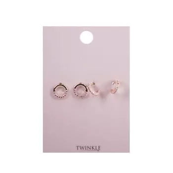 TWINKLE Серьги набор Pink