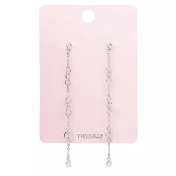 TWINKLE Серьги SILVER COINS LONG