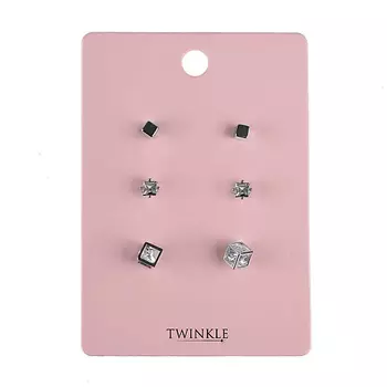 TWINKLE Серьги Square Set
