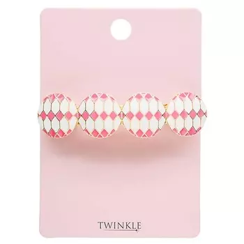 TWINKLE Заколка для волос PINK AND WHITE CIRCLES