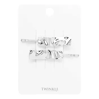 TWINKLE Заколки-невидимки для волос CRUMPLED SILVER