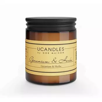 UCANDLES Свеча Geranium & Herbs Botanique VASO 200.0