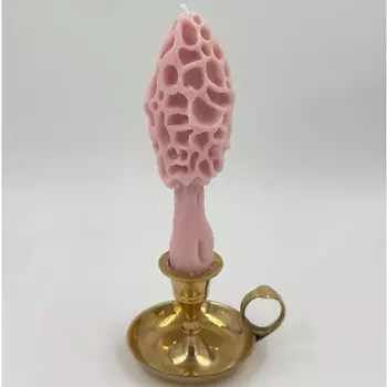 UNIFICATION LOVE Свеча "Гриб Сморчок" нежно-розового цвета 1.0