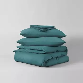 URBAN FAMILY Комплект постельного белья Темно-бирюзовый 1.5-спальный 50х70