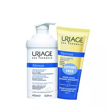 URIAGE Набор Ксемоз крем липидовосстанавливающий + Очищающее успокаивающее масло