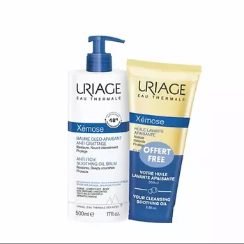 URIAGE Набор Ксемоз липидовосстанавливающий бальзам + Очищающее успокаивающее масло