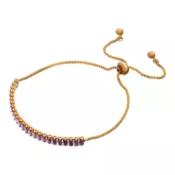 UVI JEWELLERY Черный браслет с кристаллами с регулируемым размером