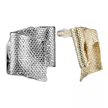 UVI JEWELLERY Фактурные Асимметричные серьги биметалл