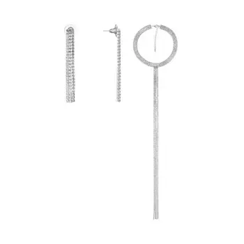 UVI JEWELLERY Гарнитур из колье и серег серебристого цвета с прозрачными кристаллами