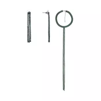 UVI JEWELLERY Гарнитур из колье и серег серебристого цвета с прозрачными кристаллами