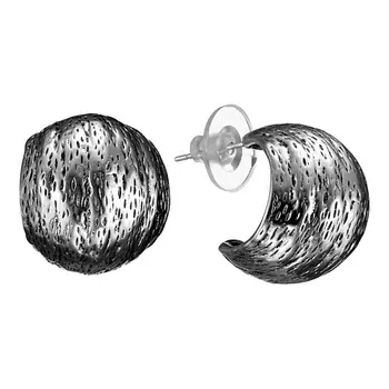 UVI JEWELLERY Объемные серьги полуконго золотистые с чернением