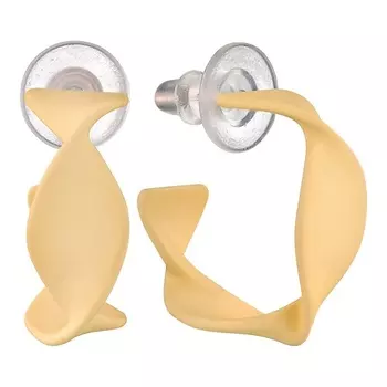 UVI JEWELLERY Серьги с эмалью бежевого цвета