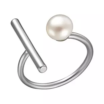 UVI JEWELLERY Серебристое безразмерное кольцо с культивированным жемчугом