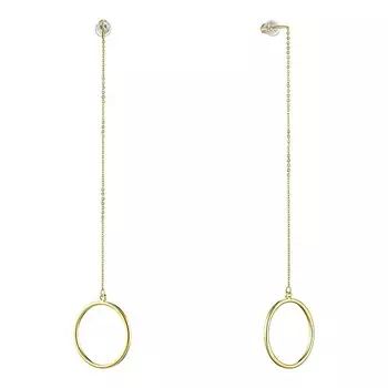 UVI JEWELLERY Серебристые серьги протяжки Кружочки