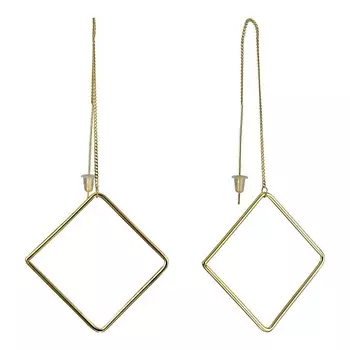 UVI JEWELLERY Серебристые серьги протяжки Квадраты