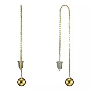 UVI JEWELLERY Серебристые серьги протяжки с шариками