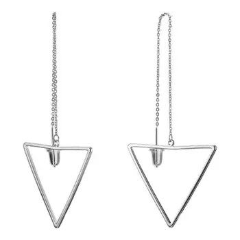 UVI JEWELLERY Серебристые серьги протяжки Треугольники