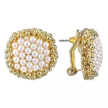 UVI JEWELLERY Серебристые серьги с микрожемчугом