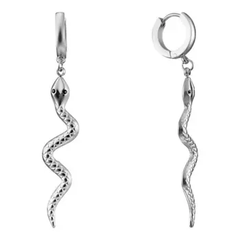 UVI JEWELLERY Серебристые серьги Змейки