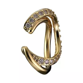 UVI JEWELLERY Серебристый кафф изогнутой формы с прозрачными кристаллами