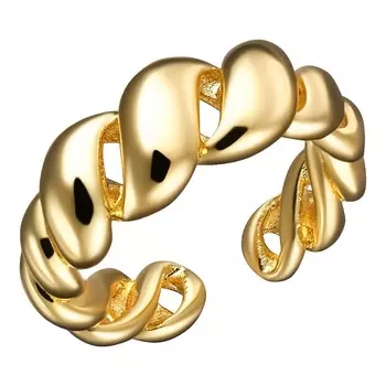 UVI JEWELLERY Золотистое безразмерное кольцо в форме спирали