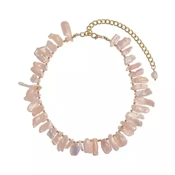 UVI JEWELLERY Золотистое колье с культивированным жемчугом