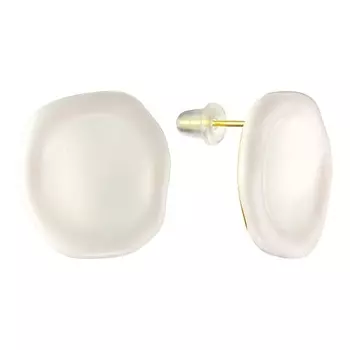 UVI JEWELLERY Золотистые серьги с белой эмалью