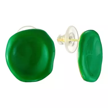 UVI JEWELLERY Золотистые серьги с белой эмалью