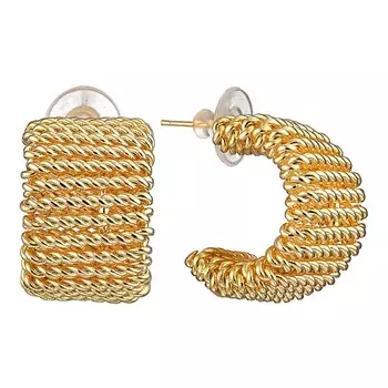 UVI JEWELLERY Золотистые серьги с имитацией трикотажа